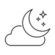 © CHAIYAPHON - Moon and stars icon isolated. Flat design. Vector Illustration. Night with moon and stars icon in flat style. Night symbol for your web site design, logo. Vector EPS 10.