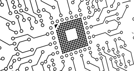Circuit board background animated. Digital technology background.