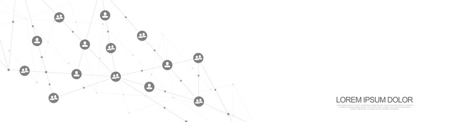 Connecting people and communication concept, social network. Vector illustration