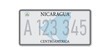 © magr80 - Car number plate . Vehicle registration license of Nicaragua. American Standard sizes