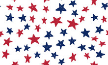 Stars Grunge. Independence Day USA. Presidents Day. Hand Drawn Illustration.	
