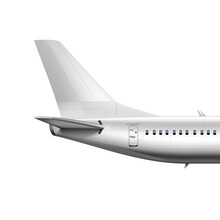 3D Blank Glossy White Airplane Or Airliner Tail