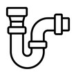 ngi1241 NewGraphicIcon ngi - plumbing icon . siphon sign . sink drain pipes - sanitary installation - isolated on white background - simple design - xxl g10508