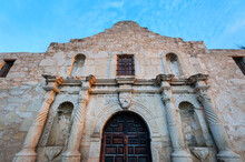 Famous American Landmark - Alamo Mission In Downtown San Antonio, Texas, USA