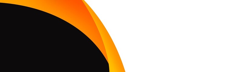 Banner curved orange and black background with copy space