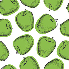 Seamless fruit pattern on white background