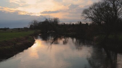 Poster - Liwiec River in Paplin village in Masovian Voivodeship of Poland