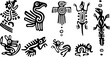 Design und Tier-Motive von Inka, Maya, Azteken aus Südamerika