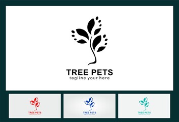 Wall Mural - tree foot vector pets logo