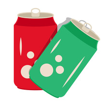 Two Flat Color Icon A Soda Can Or Drinks Cold Can For Apps And Websites