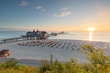 Wall Mural - sellin pier (seebrücke sellin) is a pier on the baltic coast located on the island of rügen, mecklen