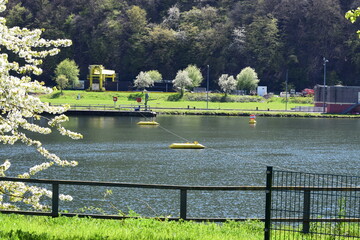 Sticker - Frühling an der Schleuse Müden an der Mosel