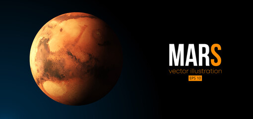 Wall Mural - realistic mars planet from space. vector illustration