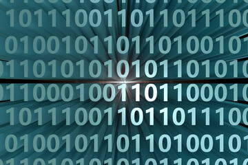 green binary numbers background.