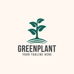 gree plant logo template vector