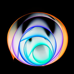 Wall Mural - Rolled color paper sheets abstract macro view (inverted colors)