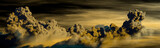 Fototapeta Tęcza - panoramic cumulus clouds at night , conceptual nature 3D illustration