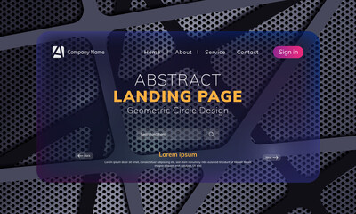 Landing page with metal style background