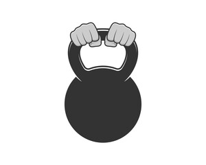 Wall Mural - Both hand holding a kettle bell vector illustration