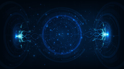 Poster -  Hi-tech 3d circle design.futuristic digital innovation background vector illustration and Vector internet technology. 