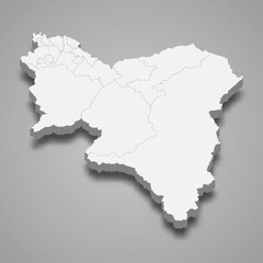 Naklejka na meble 3d isometric map of South Lanarkshire is a region of Scotland,