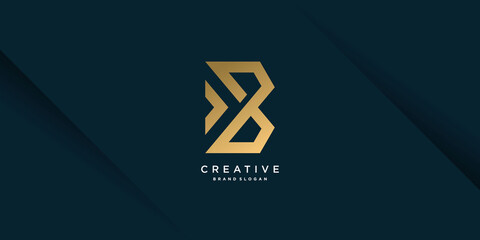 Wall Mural - Golden creative logo with initial B, unique, letter B, Premium Vector part 2