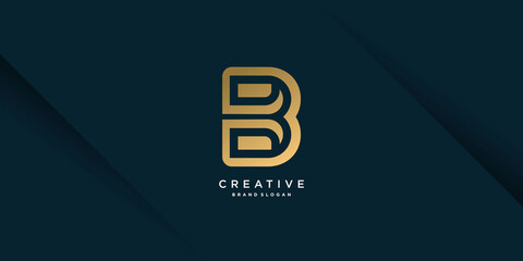 Golden creative logo with initial B, unique, letter B, Premium Vector part 6