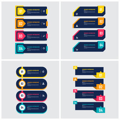 pack of infographic element for presentation template vector.