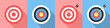 Set of targets for archery isolated on a white background. The concept of achieving a goal in business or in another matter. Flat style. Vector illustration.
