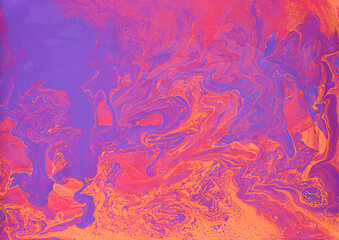 Canvas Print - abstract blue with orange water color texture background