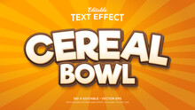 Cereal Bowl 3d Style Editable Text Effects