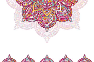 Poster - Colorful background with mandala template