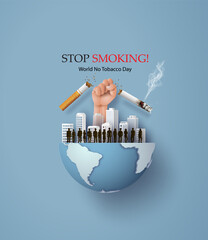 Wall Mural -  No smoking and World No Tobacco Day