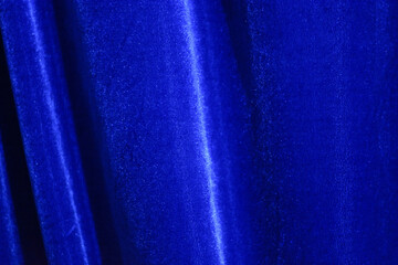 blue velvet fabric in pleats