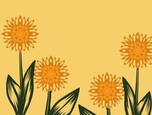Sunflowers Yellow Illustration 