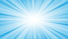 Abstract Blue Background With Sun Ray. Summer Vector Illustration