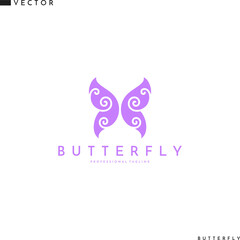 Canvas Print - Purple butterfly logo template