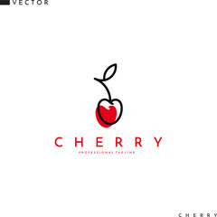 Poster - Fresh cherry logo template