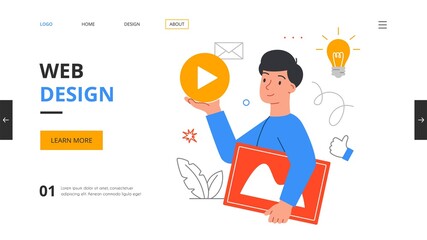 Wall Mural - young male graphic designer