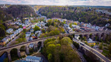 Fototapeta Do pokoju - The famous viaduct in the city of Luxemburg from above - aerial photography