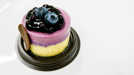 Wall Mural -  blueberry dessert on top blue filling