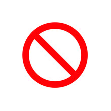 No Sign, Ban Vector Icon, Stop Symbol, Red Circle With Oblique Line Isolated Mark. Vector Illustration. General Prohibition Sign. Red Circle With A Red Diagonal Line Through It.  Запрещающий знак. 