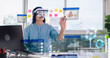 © weedezign - asian woman using augmented reality (ar) and Mixed reality glasses simulation meeting and working with hologram over table at office.virtual reality development process concept