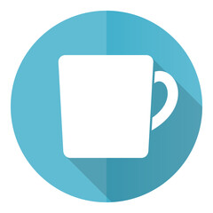 Aufkleber - Drink, cup of coffee blue icon, flat design vector illustration in eps 10 for webdesign and mobile applications