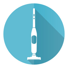 Poster - Vacuum cleaner, housework equipment blue icon, flat design vector illustration in eps 10 for webdesign and mobile applications