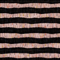 Sticker - Seamless dark block print stripe background. Boho ethnic soft furnishing fabric style. Tie dye painterly decorative pattern textile. Painterly blur striped raster jpg swatch all over print.