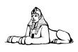 Egyptian sphinx. Vector pen drawing