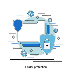 Wall Mural - Folder protection, information security flat design style vector concept illustration