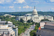 Aerial view of Washington D.C. with a view of Pennsylvania street and major federal buildings including Capitol Hill - Washington D.C. United States of America