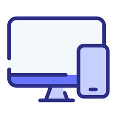 Wall Mural - responsive adaptive mobile desktop single isolated icon with dash or dashed line style